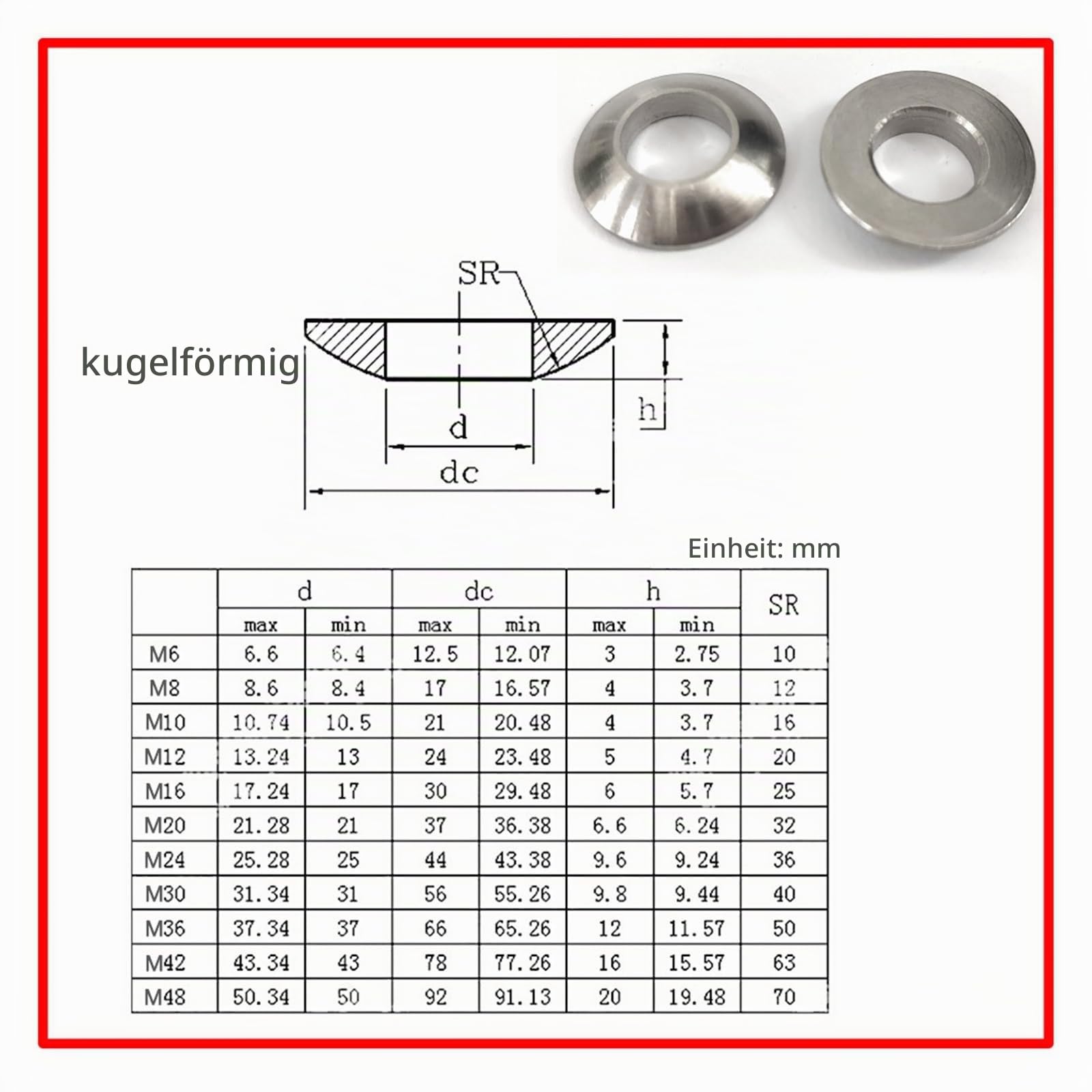 Unterlegscheibe Edelstahl A2 22 x 60 mm 5 Stück kaufen bei