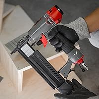 Vista 3 de XtremepowerUS Pistola de clavos 2 en 1 con 300 clavos y 200 grapas de calibre 18, neumática, para carpintería, carpintería, carpintería