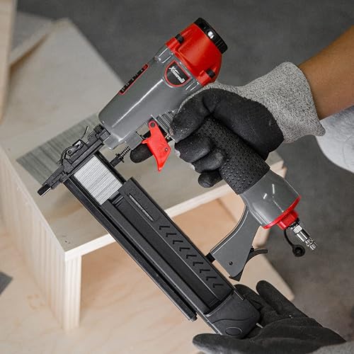 Miniatura 3 de XtremepowerUS 44430 Pistola de clavos con 300 clavos y 200 grapas 2 en 1 clavadora de corona, pistola de clavos de calibre 18, herramientas