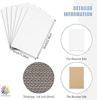 Vista 3 de Mat Board Center, paquete de 25 hojas de cartón corrugado de 6 x 9, 1/8 de pulgada de grosor, insertos de cartón plano para correo, embalaje