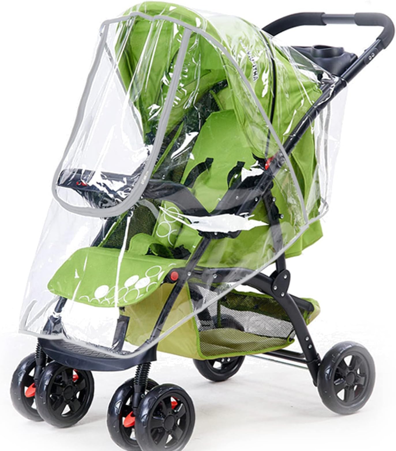 Raycity Universal Baby Upgrade Rain Cover for Stroller, Waterproof Raincover with Zip, Rain Shield Resistant Wind Dust Snow Rain for Pushchair, Pram, Buggy, Prams (Gray)