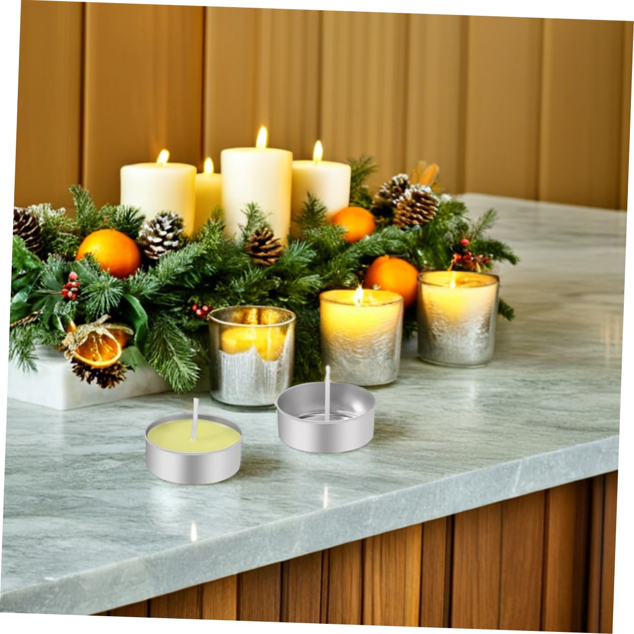 Angoily Tazze Di Alluminio Per Candele Portacandele Per Lumini Da Tè Set Di Stoppini Per Candele Forniture Per Fabbricazione Di Piccole Tazze in Alluminio Per Da Tè in
