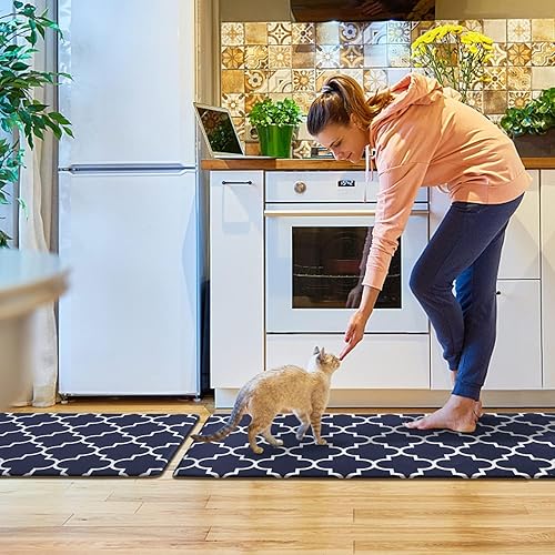 Miniatura 62 de KMAT - 2 tapetes acolchados para cocina, antifatiga, impermeables, antideslizantes, PVC resistente y espuma cómoda y ergonómica para estar de pie