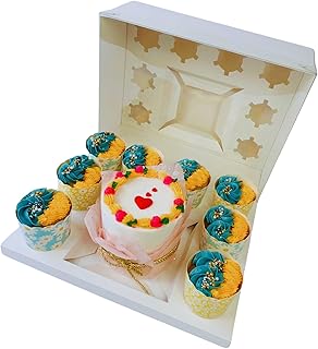 Sweet Degrees 5 pack Cake and 8 Cupcakes Bento Box | transparent and cle...