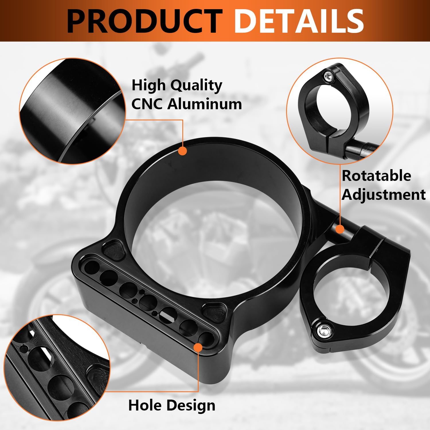 AUFER 39MM Fork Tuber Side Mount Speedometer Relocation Kit Adjustment Instrument Odometer Tachometer Mounting Bracket Compatible with for Harley Sportster XL 883 1200 1995-2014