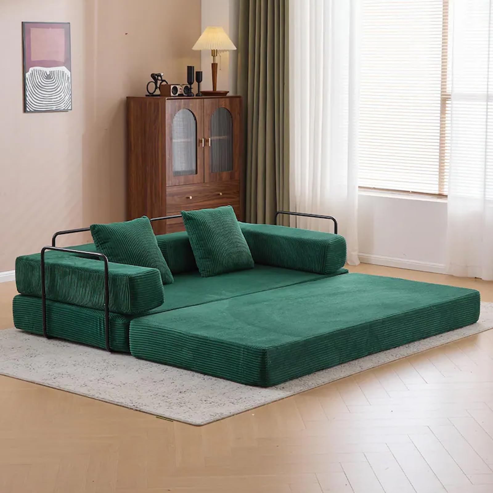 Cabrio Schlafsofa, 4 in 1 Modulares Sofa für Wohnzimmer und Schlafzimmer, keine Montage erforderlich