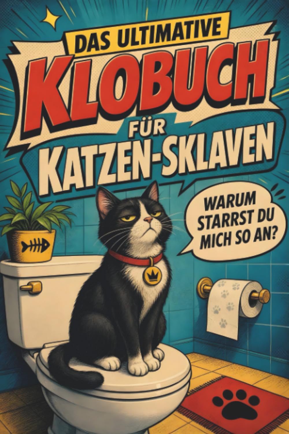 Das ultimative Klobuch für Katzen-Sklaven: Warum starrst du mich so an? Lustiges Geschenk für Fans von Katzen, Stubentigern und Katzenhumor