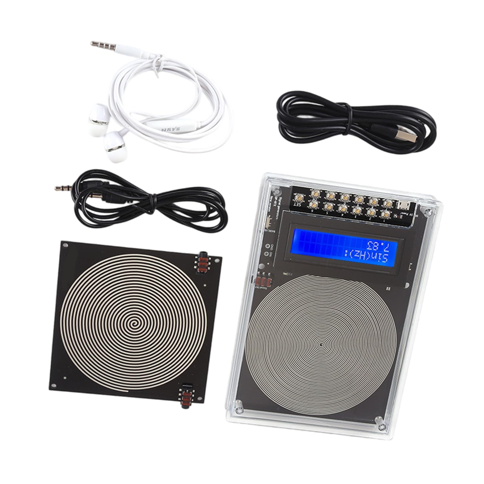 WEILWH Adjustable Frequency Signals Generator 0.1Hz-99999Hz With Double Output And External Antennas For Experiments