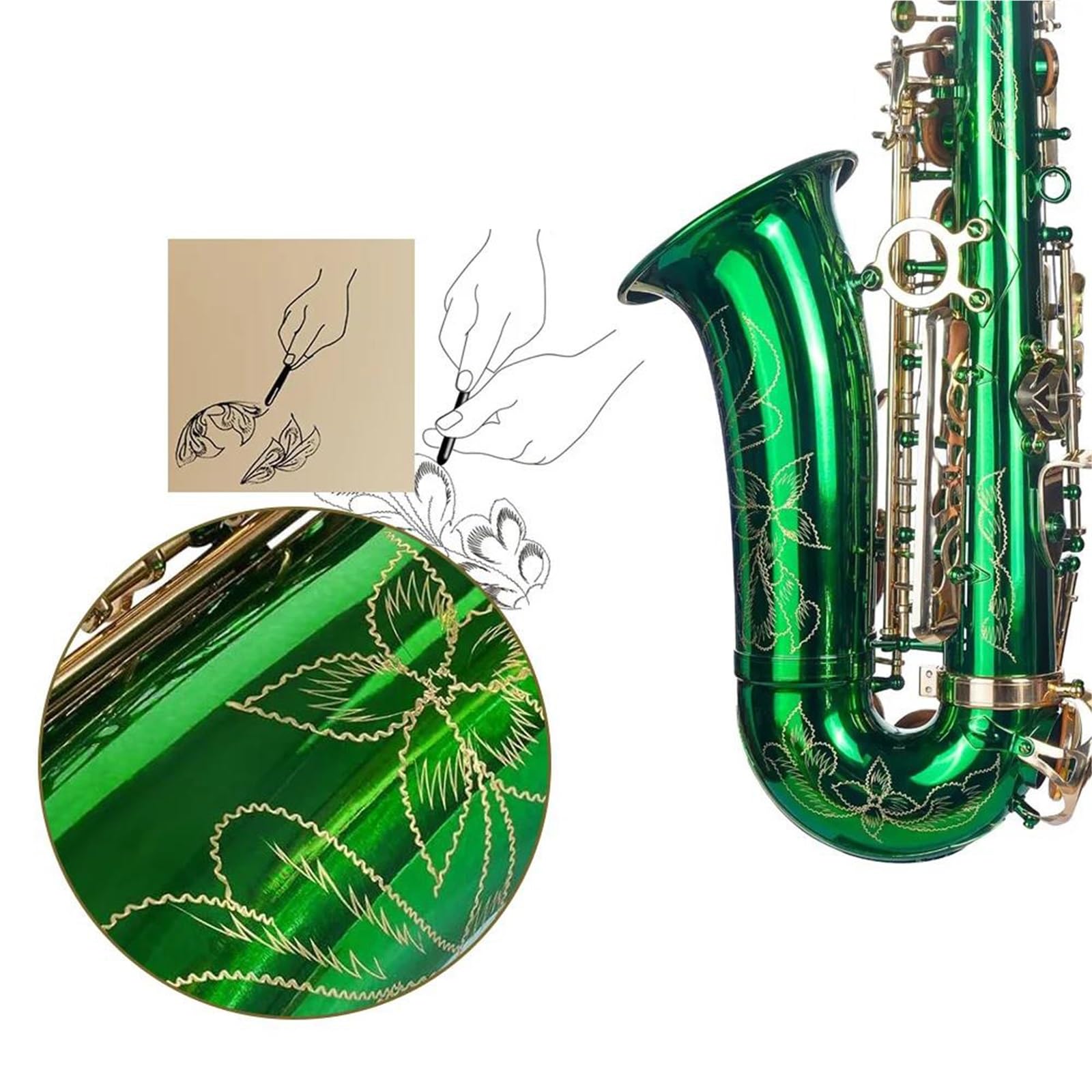 Zestaw saksofonu altowego profesjonalny instrument dęty blaszany w tonacji Es dur z akcesoriami do instrumentów dętych drewnianych dla początkujących dorosłych Saksofon