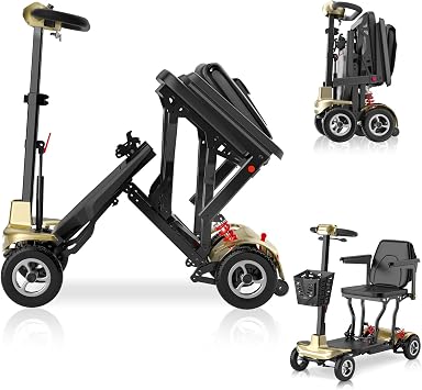 4-Wheel Folding Mobility Scooters for Adults Seniors - 37.5 lbs Ultralight