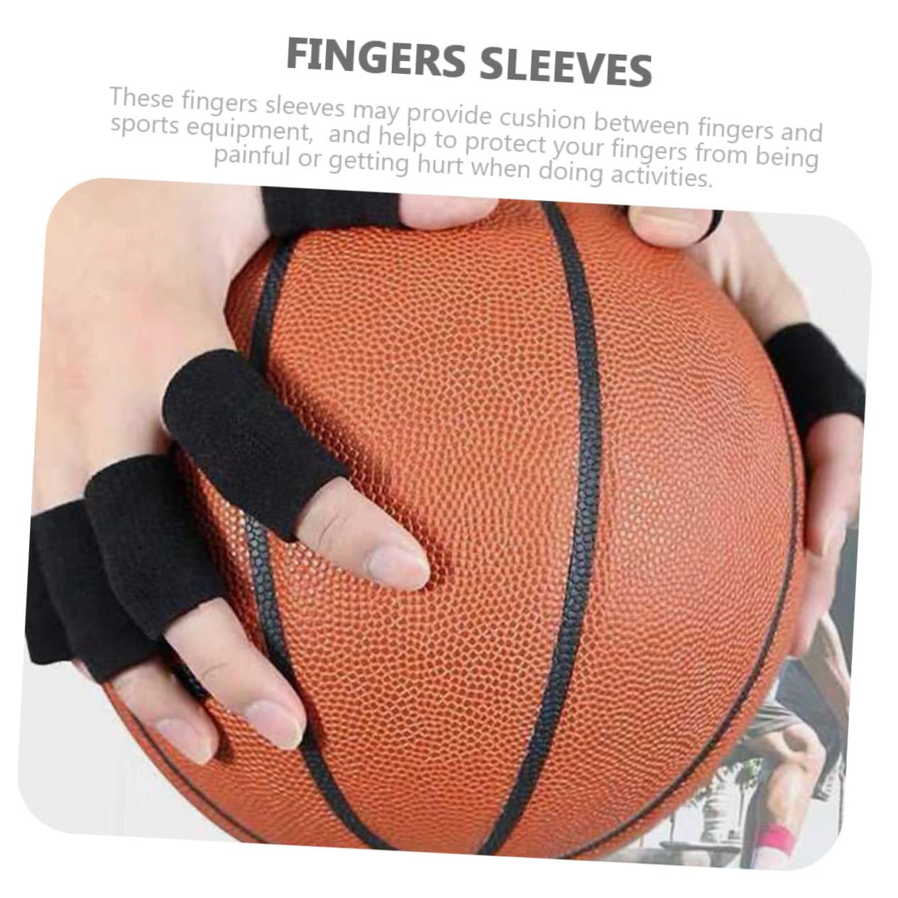 COLLBATH 1set Adjustable Elastic Finger Sleeves for Basketball Breathable Sports Support Covers for and Joint Protection Intense Activities