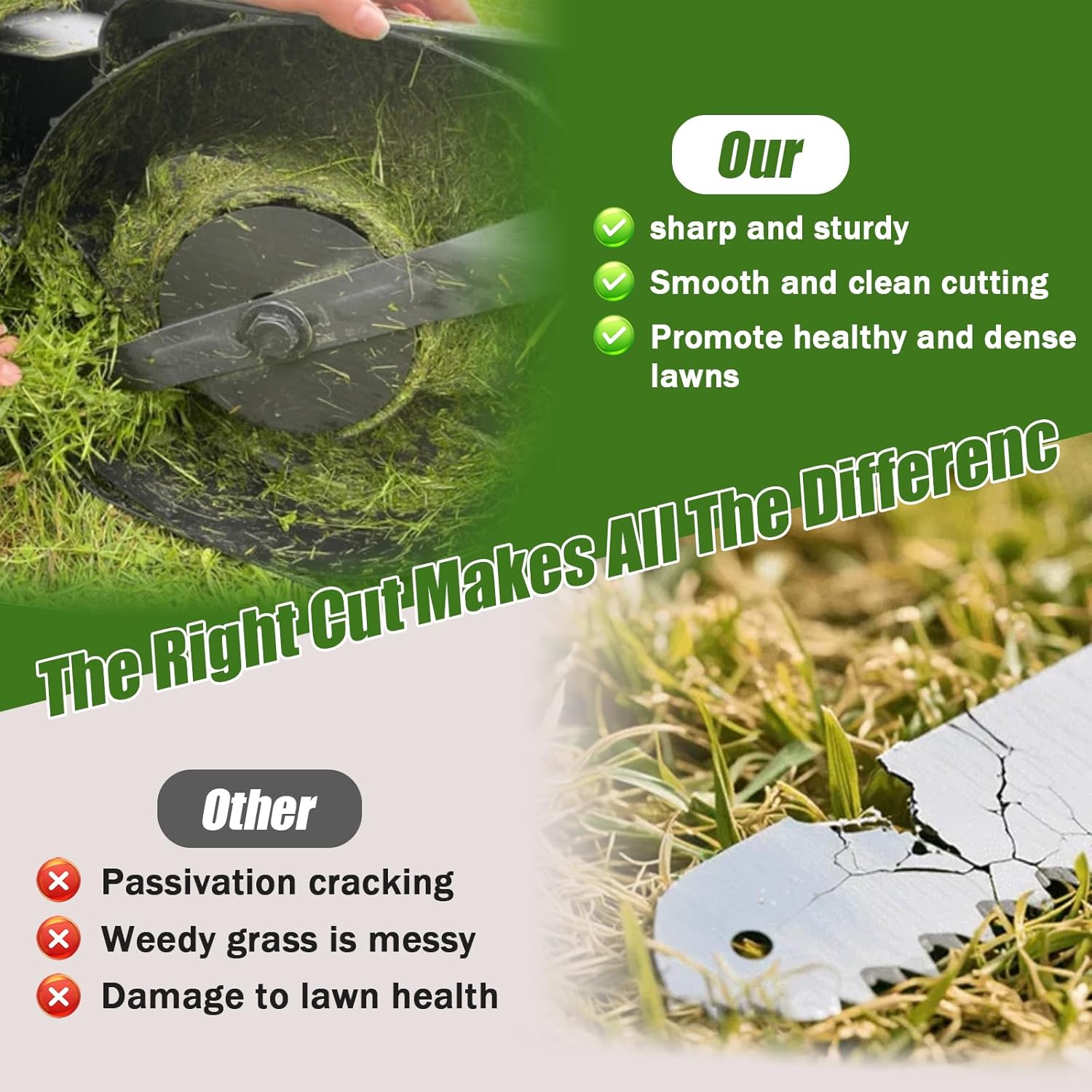 16-Inch Lawn Mower Blade, for Ryobi RY40112A, RY40140, RY40100, Efficient Cutting & Fine Mulching - 4 Pack