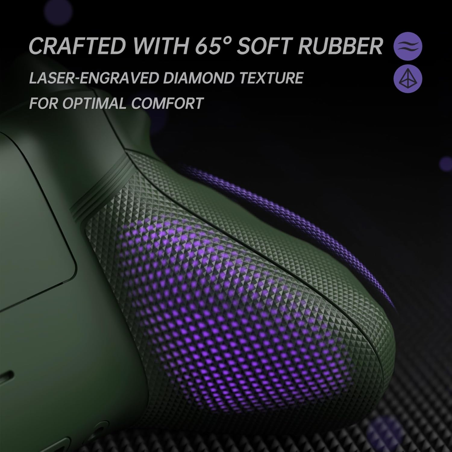 eXtremeRate ASR Version Redesigned Full Set Shell Buttons for Xbox Core Controller, Ergonomic Trigger Stop Rubberized Grip Faceplate Backplate for Xbox Series X & S Controller - Deep Pine Green