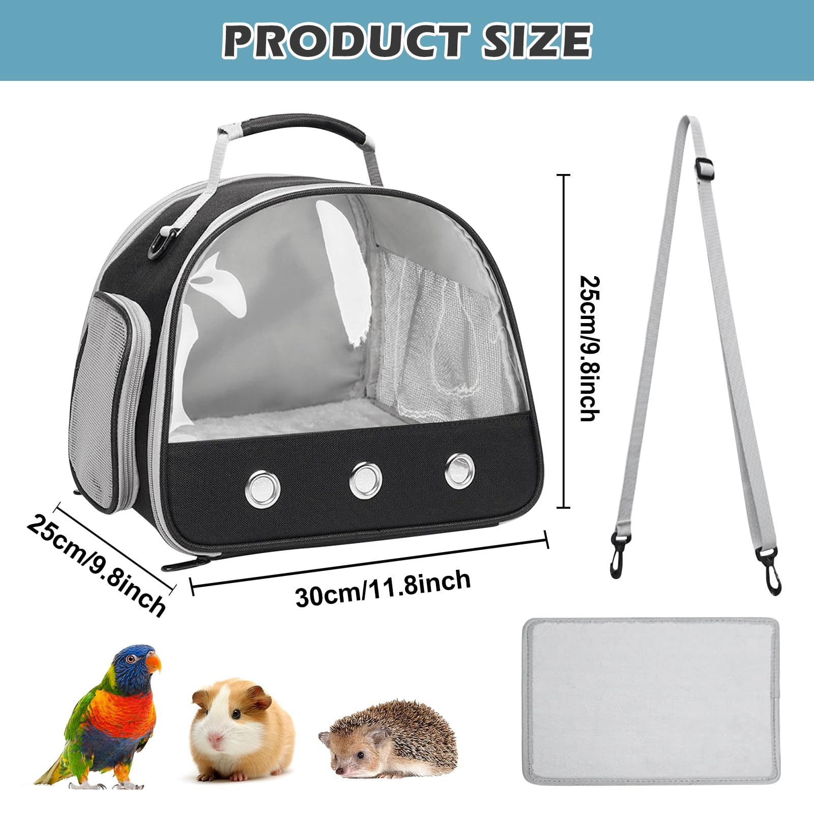 Mała torba do przenoszenia małych zwierząt domowych, torba transportowa dla kotów z bocznym otworem, torba do noszenia świnki morskiej, składane pudełko transportowe, pudełko transportowe dla ptaków,
