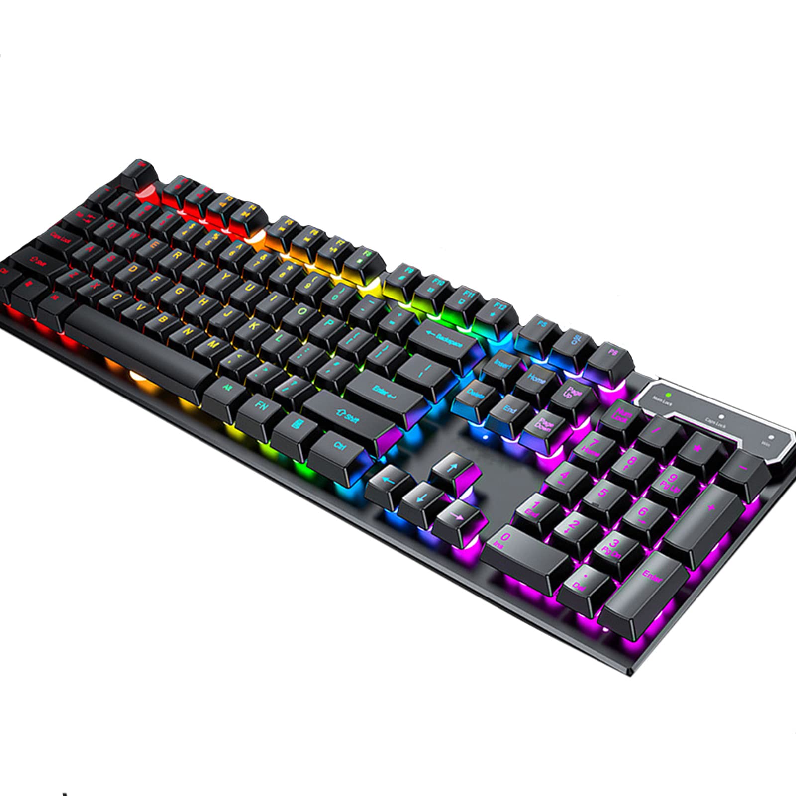 ADMLZQQ Mechaniczna klawiatura gamingowa z podświetleniem LED RGB, niebieskie przełączniki z funkcją Anti-Ghosting, 104 klawisze francuskiej klawiatury gamingowej AZERTY, przewodowa klawiatura USB do