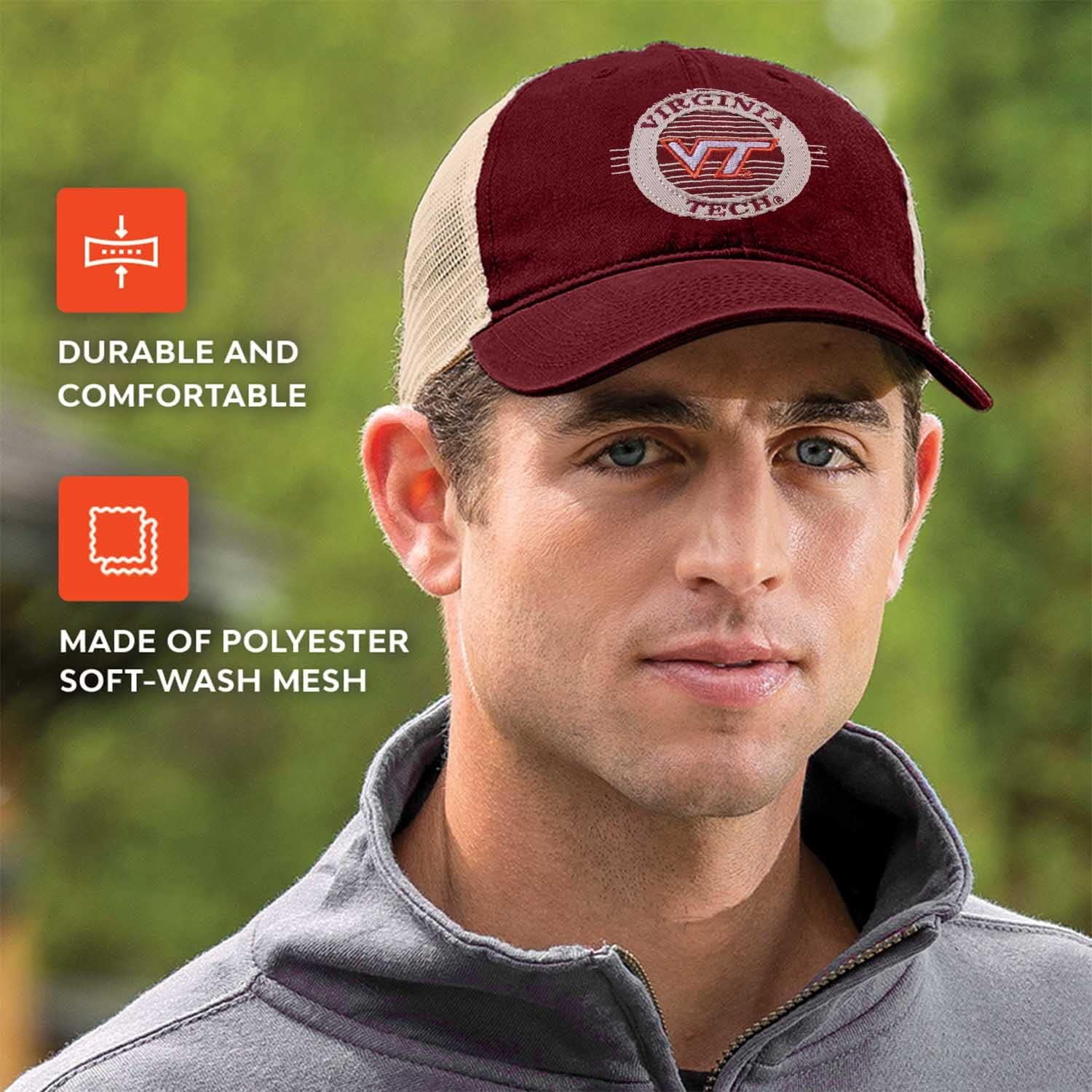 The Game NCAA Patch Meshback Snapback Hat - Adjustable Unstructured Cap for Men and Women