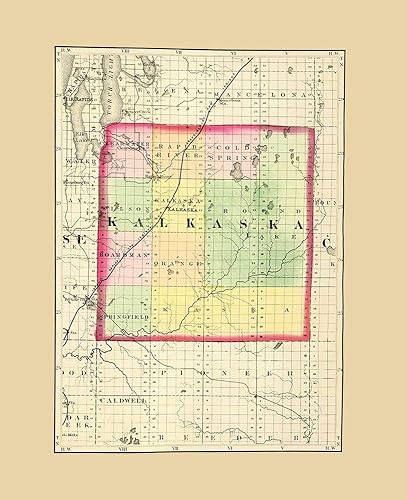 Posterazzi PDXMIKA0002SMALL Kalkaska Michigan 1873 - Póster de pared, 24 x 18, multicolor