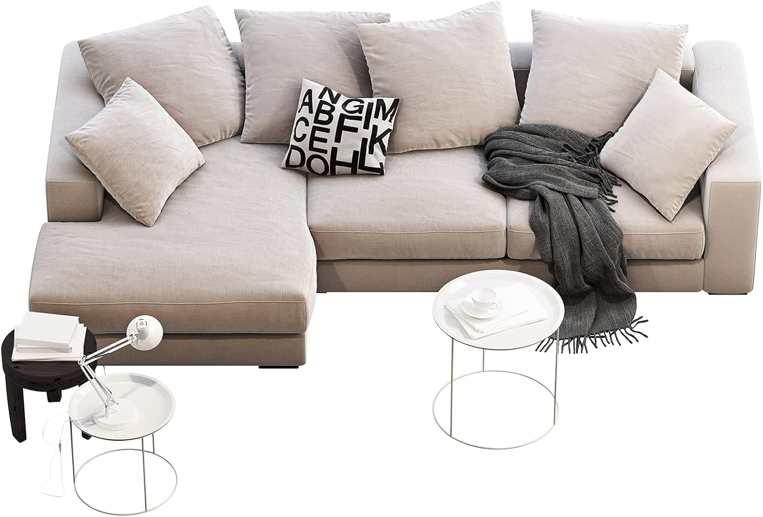 Jetec 18 Pieces Throw Pillow Inserts 18 x 18 Inch and 12 x 20 Inch White Square Throw Pillow for Bed Couch Sofa Bedroom Living Room