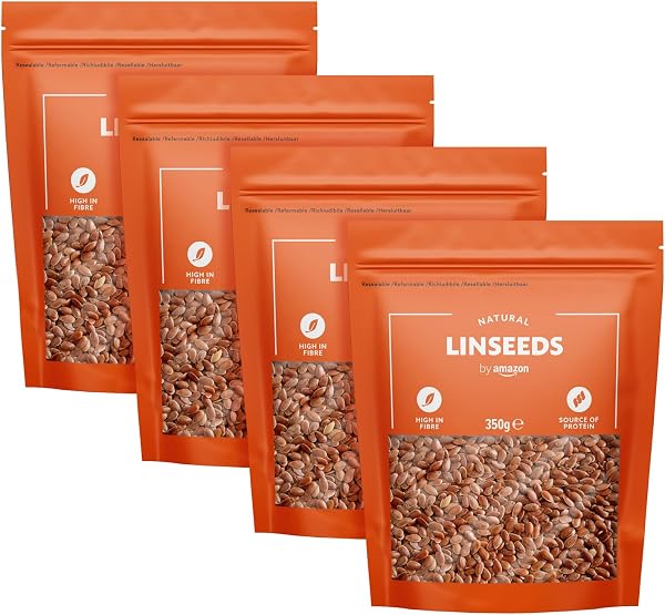 by Amazon Graines De Lin, 1400g (4 packs de 350g) - 1