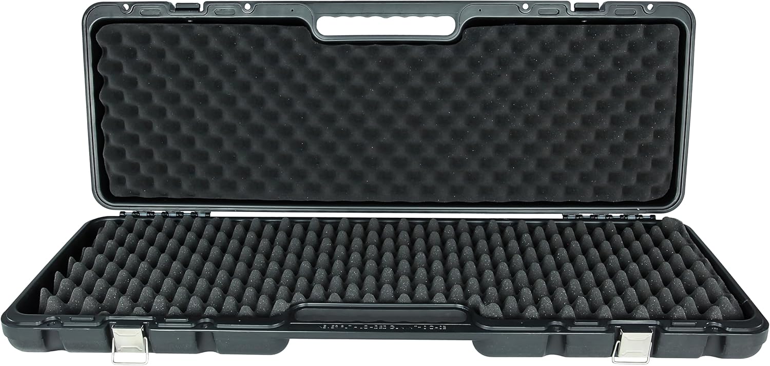 PAK Long Hard Gun Case - Weather Resistant with Foam Interior - Large Black Tactical Case with Padlock Tabs and Heavy Duty Latches - Made in USA