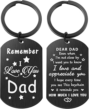 Fathers Day Gifts, Dad Birthday Gifts from Daughter Son, Remember I Love You Dad Christmas Gift Keychain, Best Dad Gift Idea