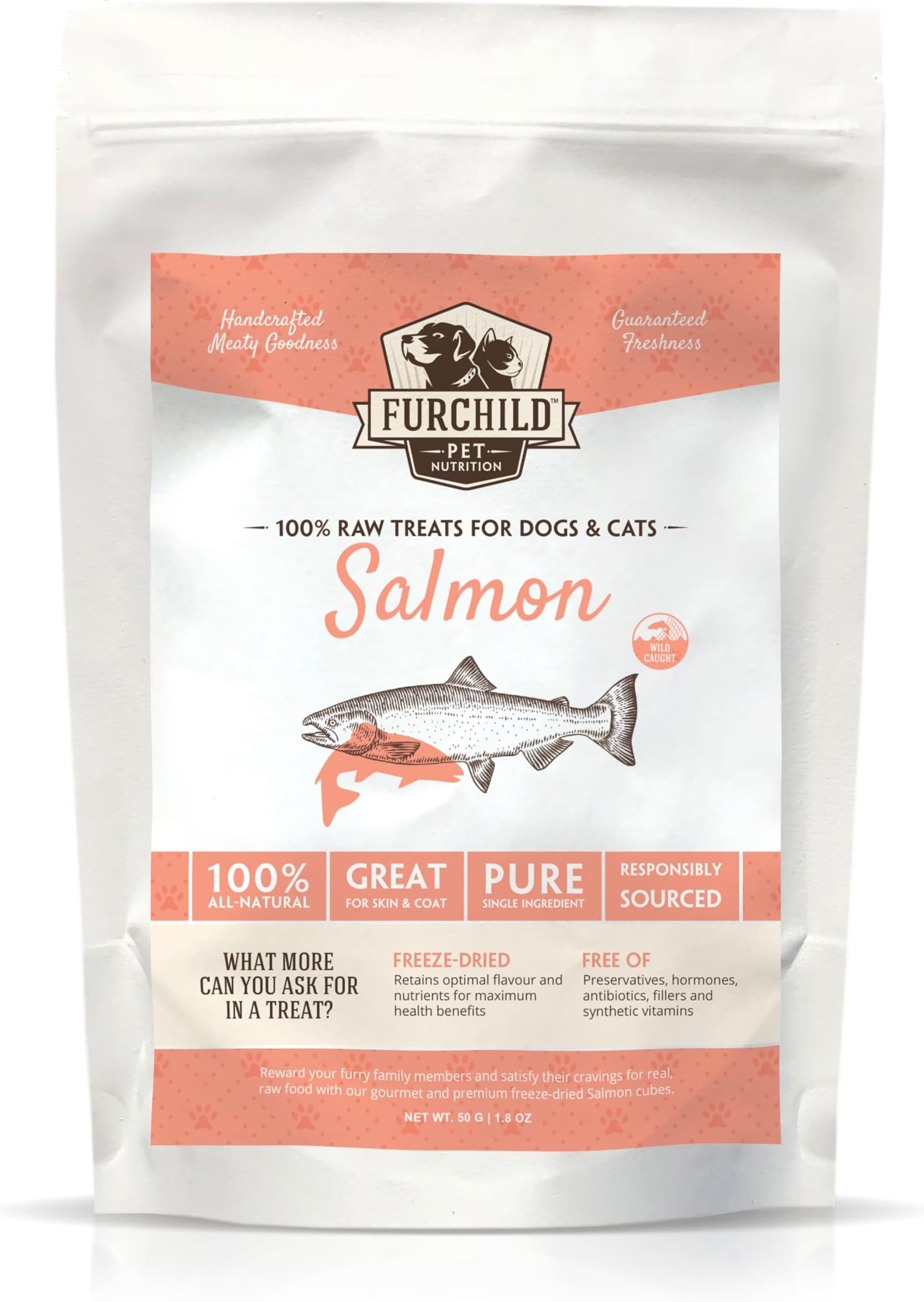 Furchild Pet Nutrition | Premium Freeze-dried Wild-caught Salmon Treats for Dogs and Cats