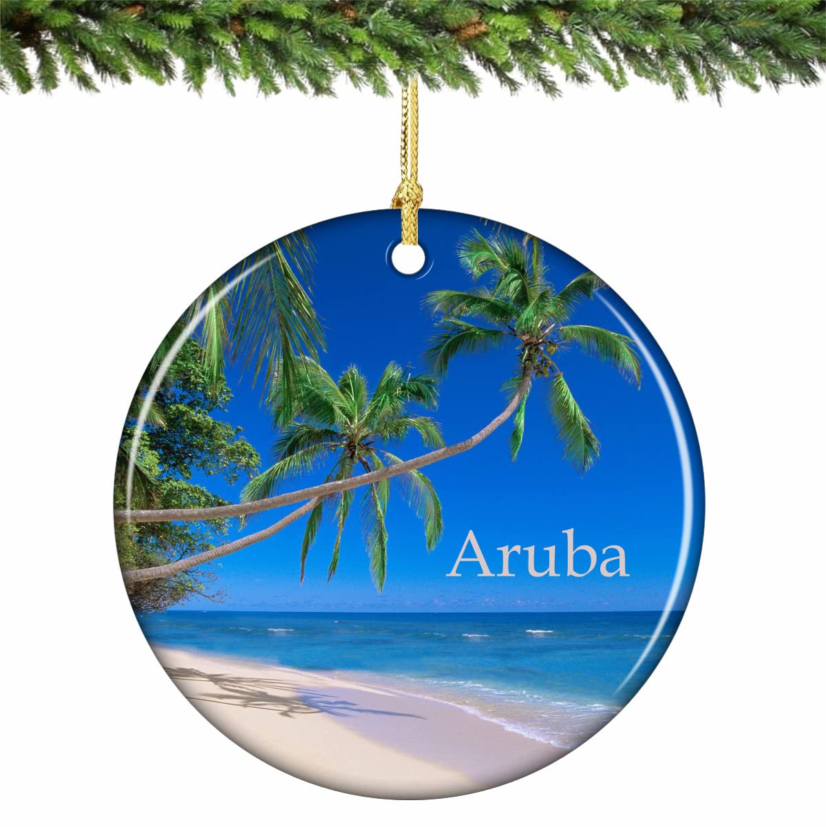 Décoration de Noël en porcelaine Aruba : chic balnéaire raffiné pour sapin