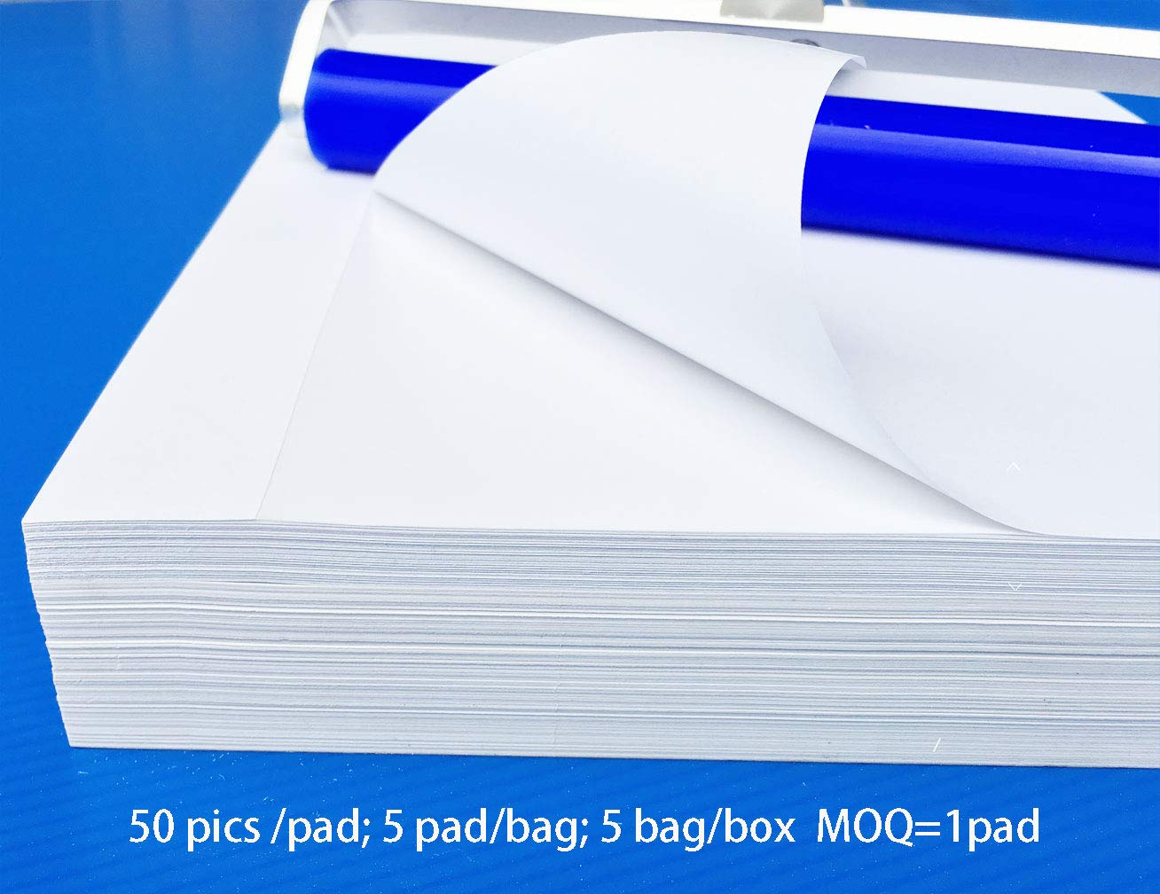 Almohadilla de papel adhesiva de silicona para limpiar el polvo (blanco)