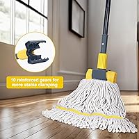 Vista 2 de KeFanta Mango de trapeador de metal, resistente comercial, palo de trapeador industrial de 58 pulgadas con abrazadera de mandíbula, soporte