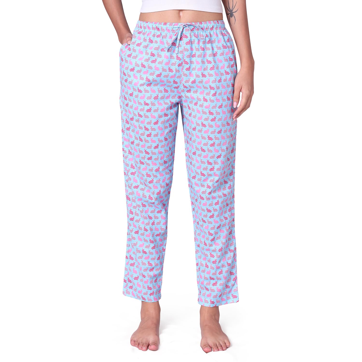 urban scottish Women Cotton Printed Pyjama with Side Pockets-picture-31