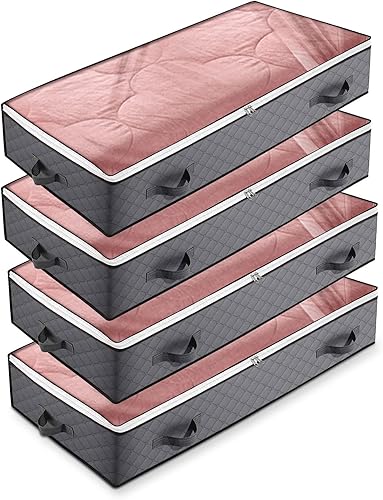 Bolsa de almacenamiento grande, bolsa de almacenamiento plegable para organizar contenedores de almacenamiento de dormitorio, tela gruesa con asas