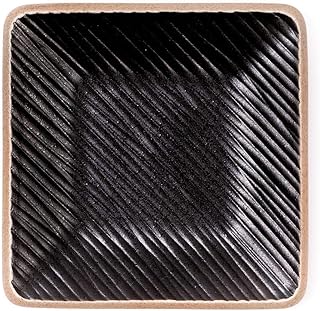 THE CHEF COLLECTION – Piatto Quadrato 15, Collezione Zen, piatto nero, piatto ceramica nera di stile giapponese, 15,0x15,0x1,5 cm
