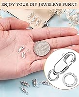 Vista 5 de Kcctoo Cierre de Garra de Langosta Plateado con Anillos de Salto Cerrados Cierres de Collar de Oro 14K para Fabricación de Joyas, Hecho en Italia 4