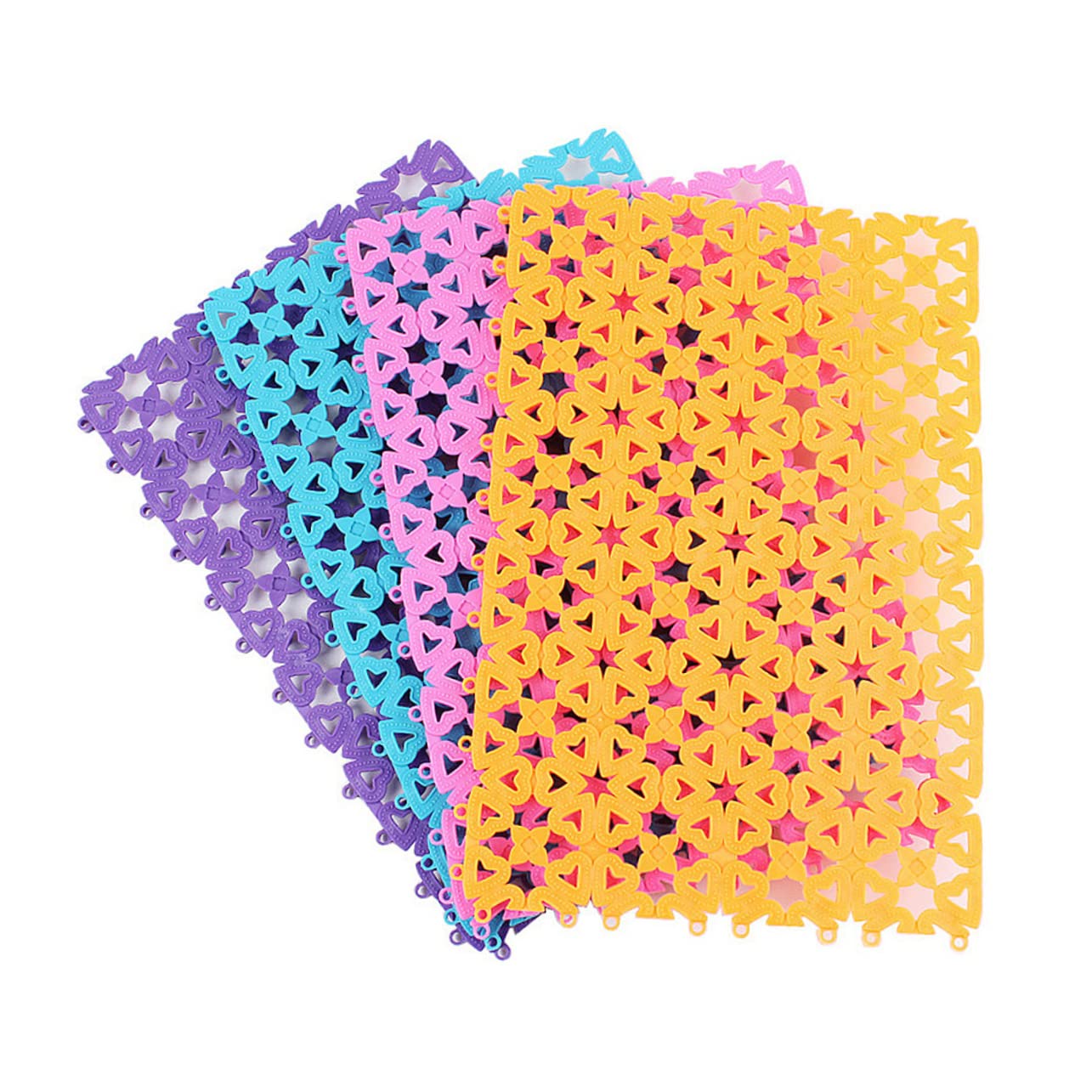 Ipetboom Tappetino per Gabbia Animali Domestici 4 Unitá in PVC Antiscivolo Traspirante Motivo Cuore per Gabbie di Conigli e Cani Facile da Pulire Colore Casuale