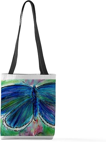 CafePress Blue Butterfly! Nature Art! All Over Print Tote Ba 13"x13" Reusable Grocery Shopping Sling Tote Bag CafePress Blue Butterfly! Nature Art! All Over Print Tote Ba 13"x13" Reusable Grocery Shopping Sling Tote Bag