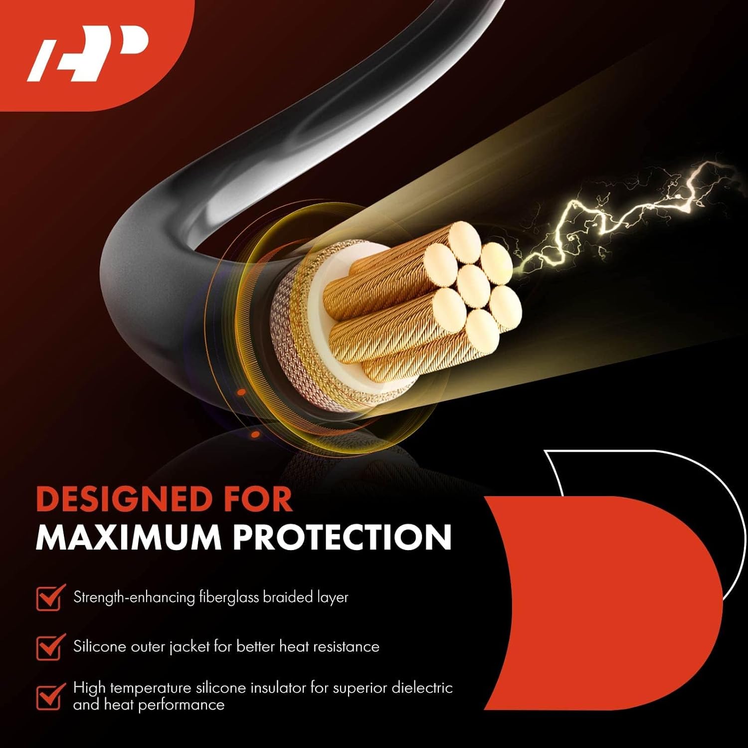 A-Premium Spark Plug Wire Compatible with Chevrolet Caprice 1986-1988, Monte Carlo 1986-1988, El Camino & Pontiac Grand Prix 1986-1987, Bonneville 1986 & GMC Caballero 1986-1987 7-PC Set