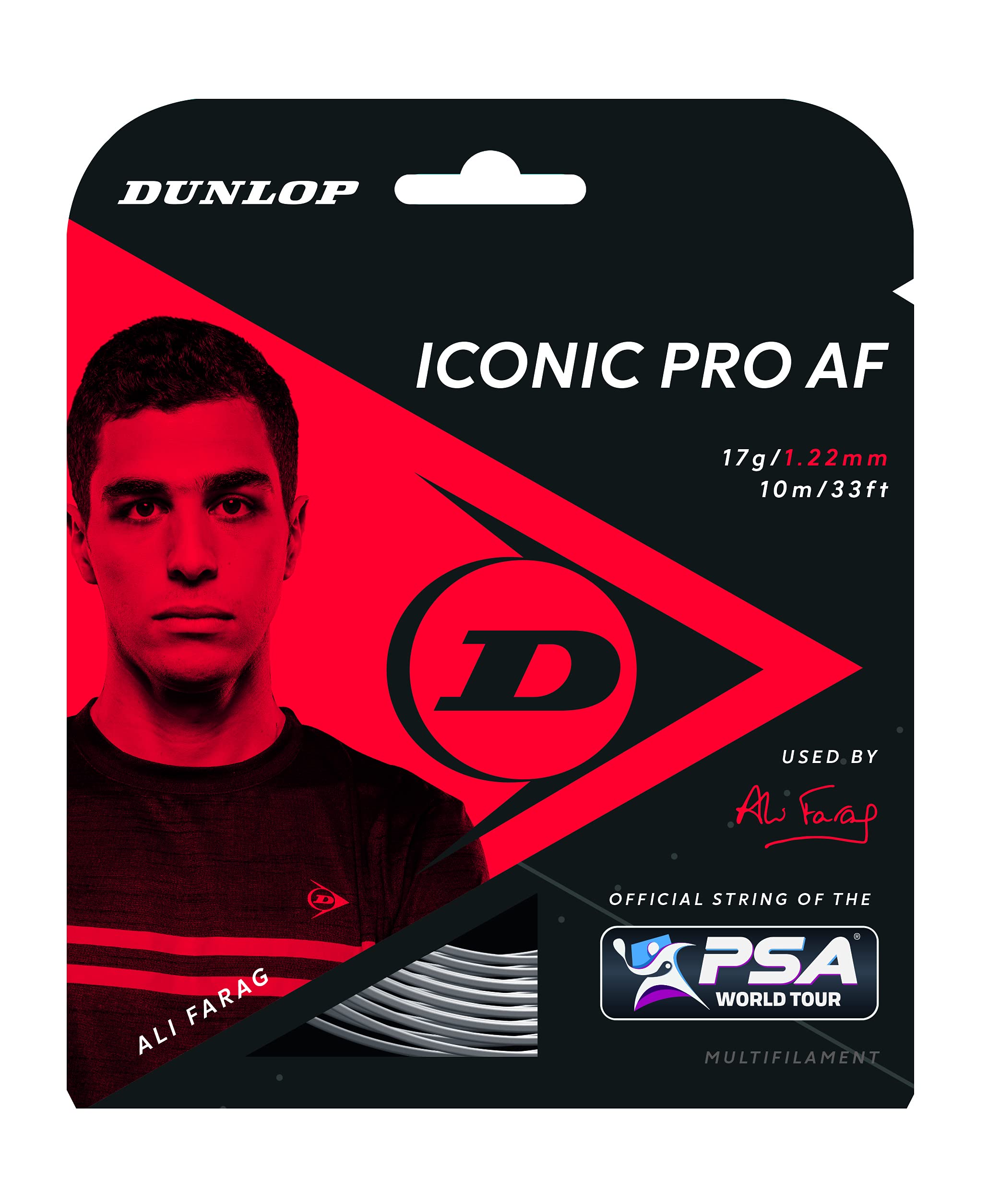 Dunlop Squash Pro AF Conjunto 10 m 1.22 mm