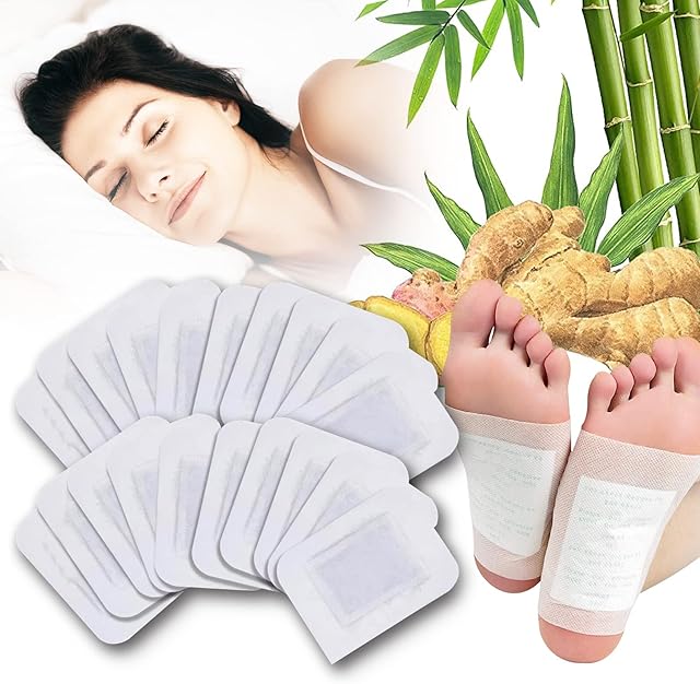 Pkila 20pcs Detox Foot Patches for Stress Relief & Deep Sleep, Deep Cleansing Foot Patches, Detox Foot Pads with Natural Bamboo Vinegar to Remove Body Toxins