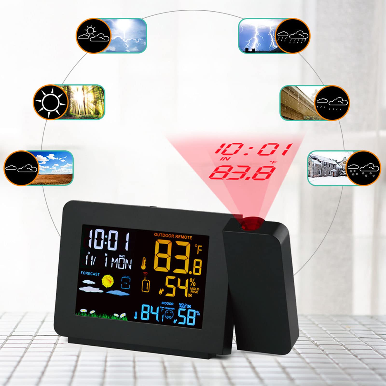 Amazon.co.jp: ベッドルームの天井に投影されるプロジェクター目覚まし