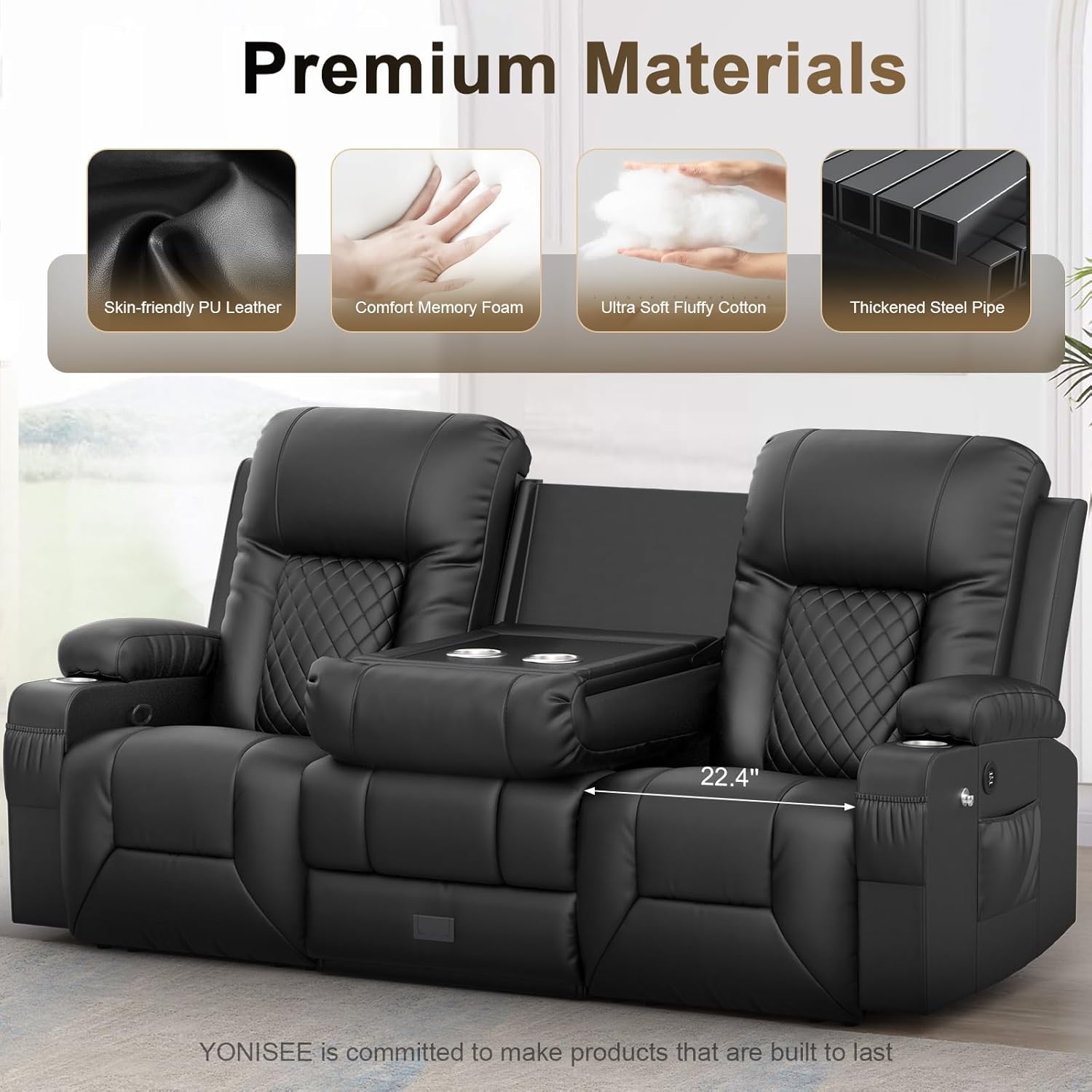 Premium materials used in YONISEE sofa