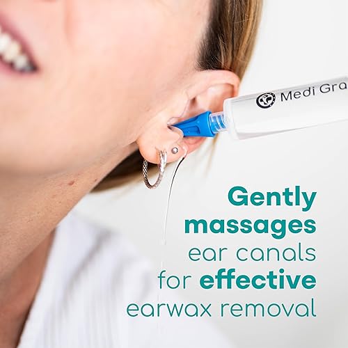 Miniatura 6 de Medi Grade Eliminación de cera de oído con jeringa de oído con 3 puntas de flujo cuádruple – Limpiador de oídos para riego de agua, removedor de