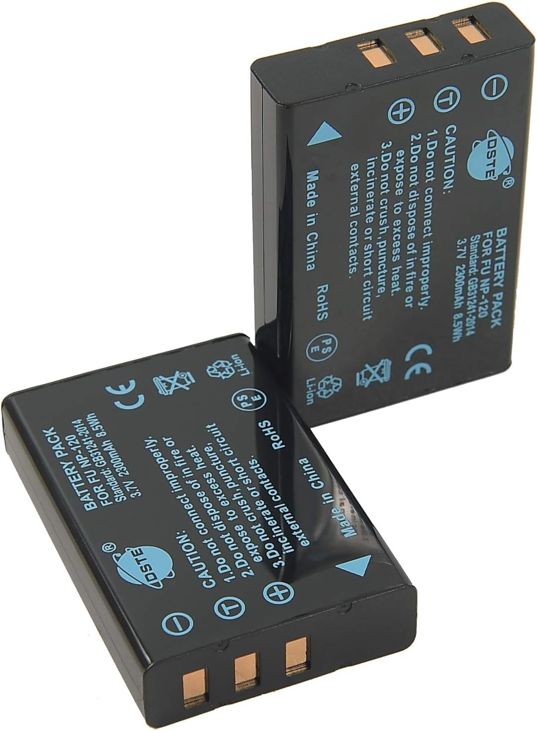 DSTE 2-Pack NP-120 Spare Battery Compatible for NP-120 FinePix 603 F10 F10 Zoom F11 F11 Zoom M603 M603 Zoom Camera as PENTAX D-LI7 RICOH DB-43 BP-1500S YASHICA BP-1500S