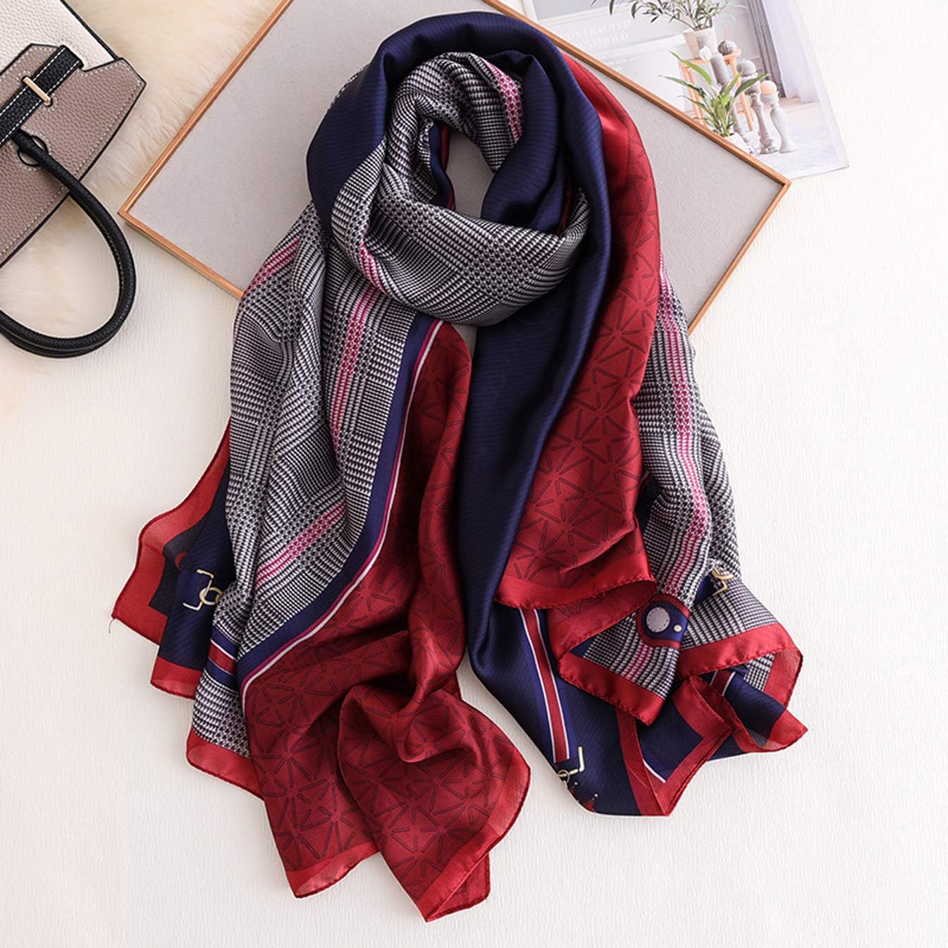 Fashion Scarves Scarf Silk Feeling Scarves Long Lightweight Sunscreen Shawls for Women - Image 6