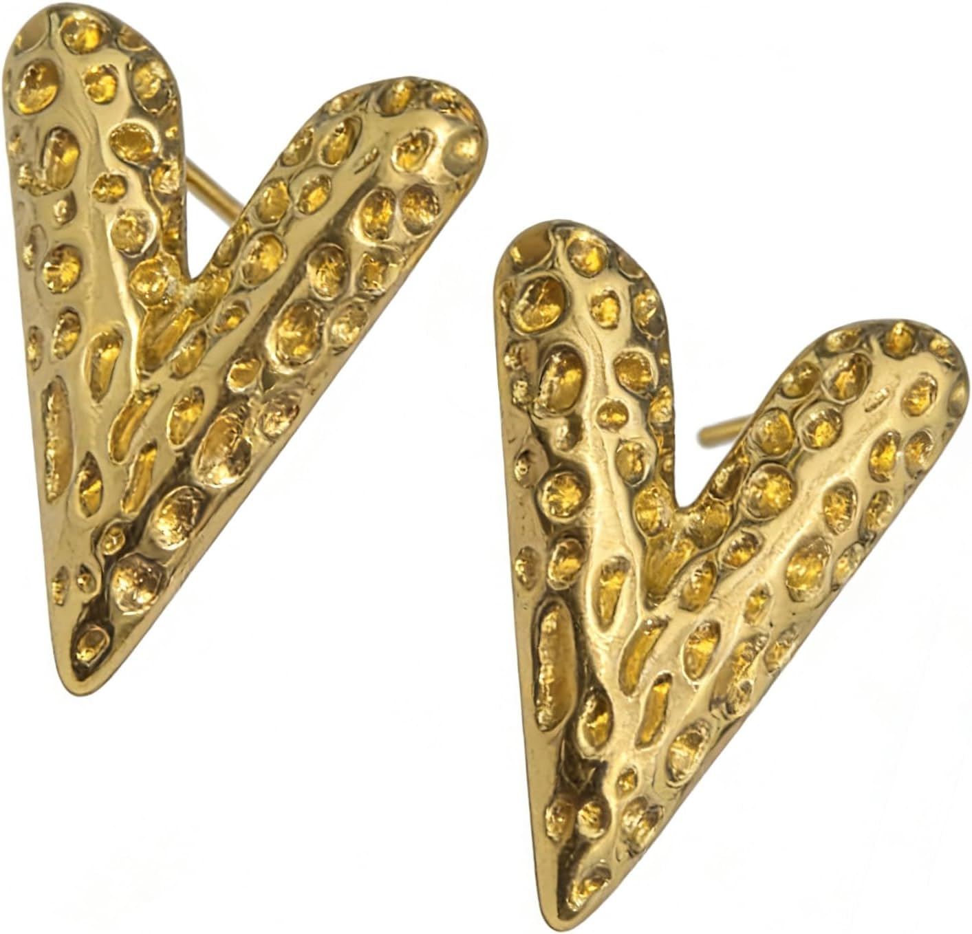 Gold-Tone Heart Shape Studs