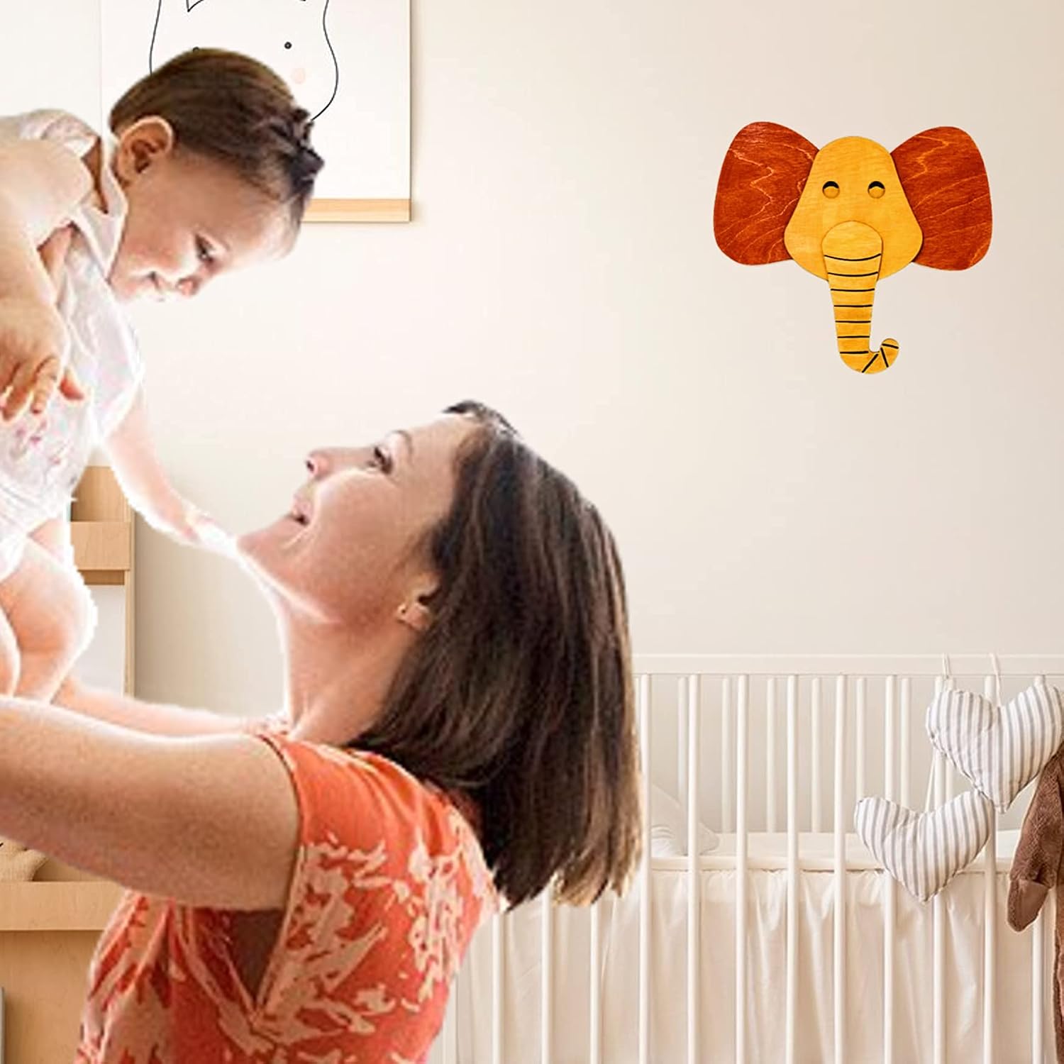ImprovingLife Nursery Decoration Animal Head Wooden 3D (ELEPHANT)