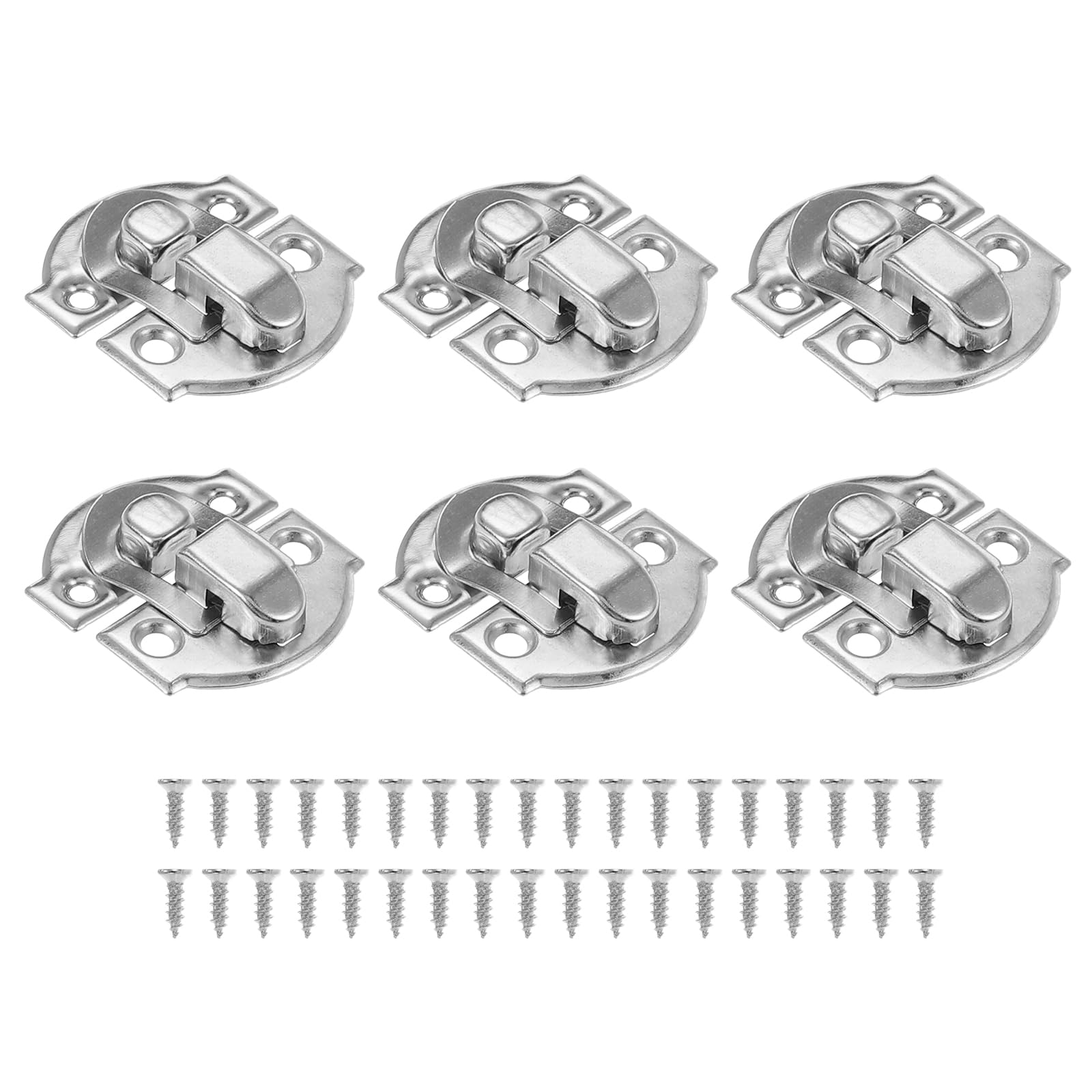 PATIKIL Small Metal Box Toggle Latch, 6 Pack Vintage Hasp Latch Lock Buckle Hardware with Mounting Screw for Wood Jewelry Cabinet Toolbox Ordinary Box, Silver