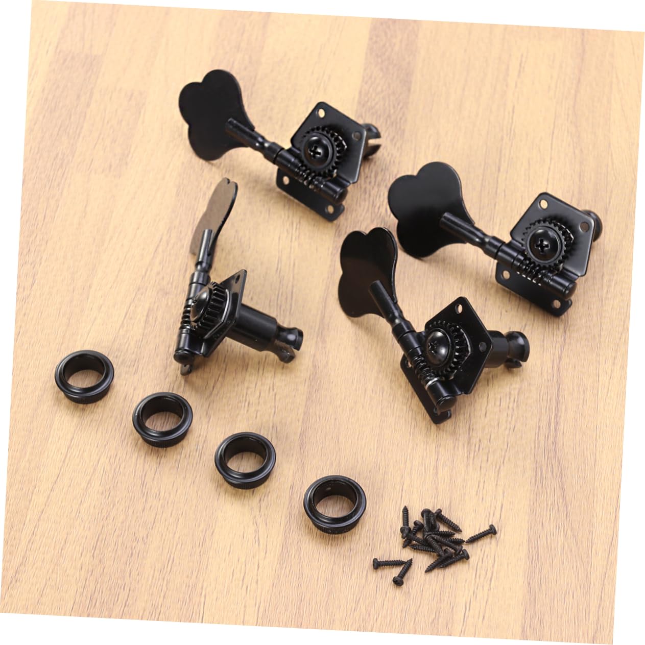 Levemolo Replacement Tuning Pegs for Bass Guitar Electric Bass Tuner Pegs 4pcs Set Black