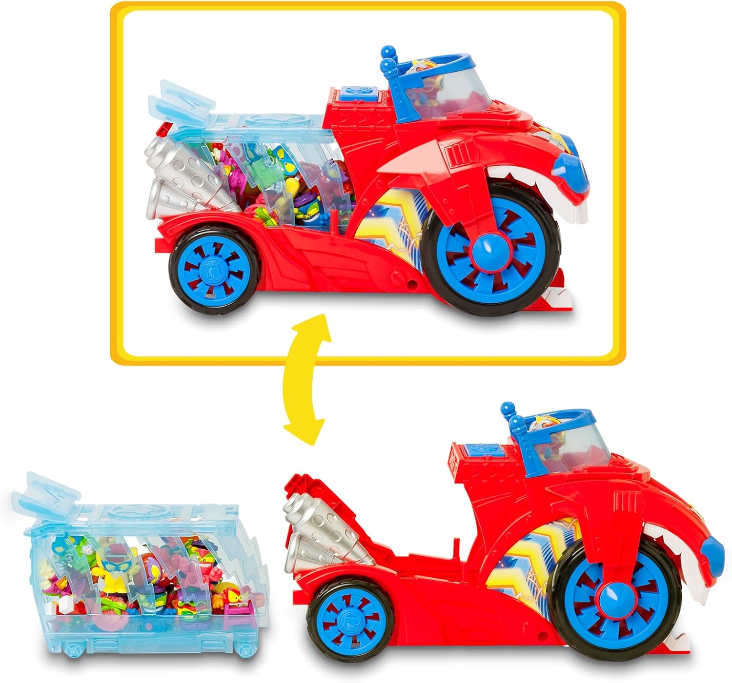 SUPERTHINGS Bite Attack SuperThings Kazoom Power Doc Vroom Vehicle Contains 1 Bite Attack Vehicle, 1 Doc Vroom Exclusive, 1 Removable Jail