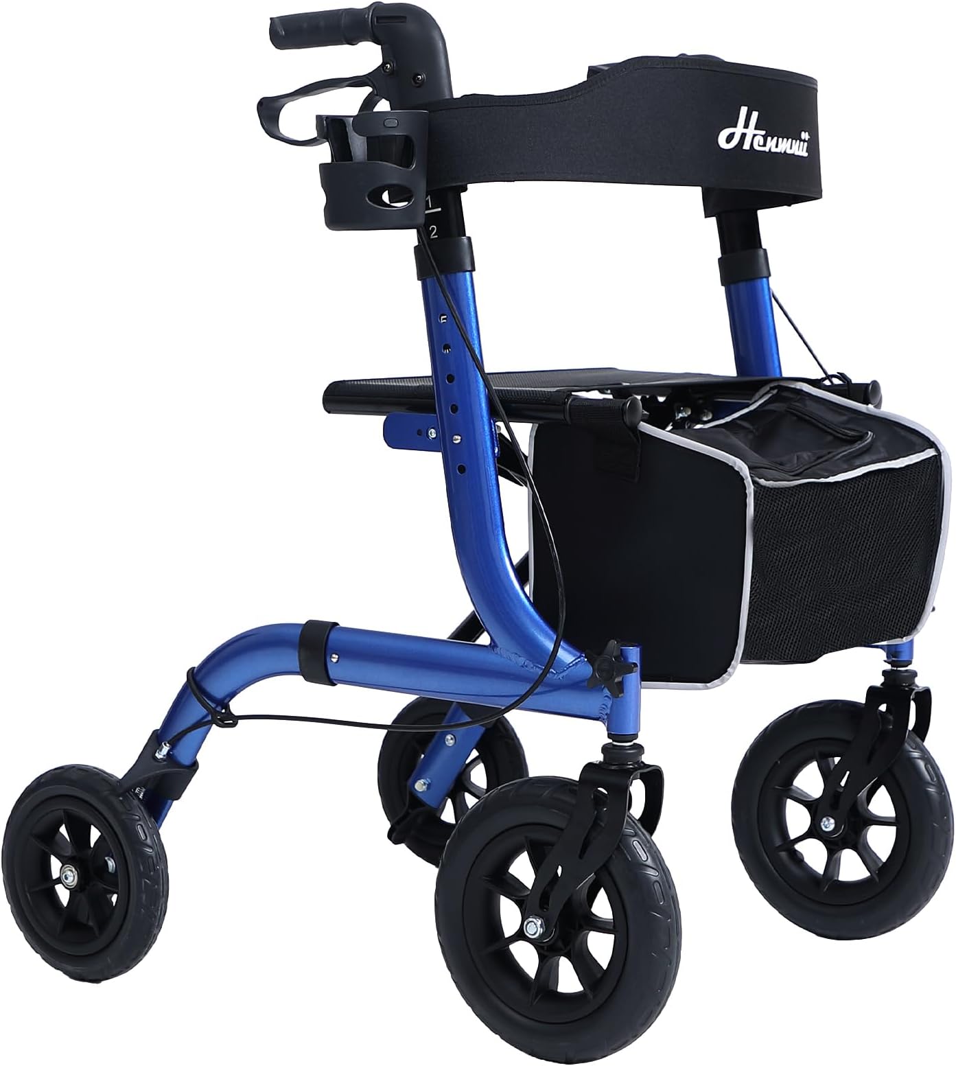 Henmnii Rollator Walker for Seniors, Lightweight Foldable All Terrain Rolling Walker