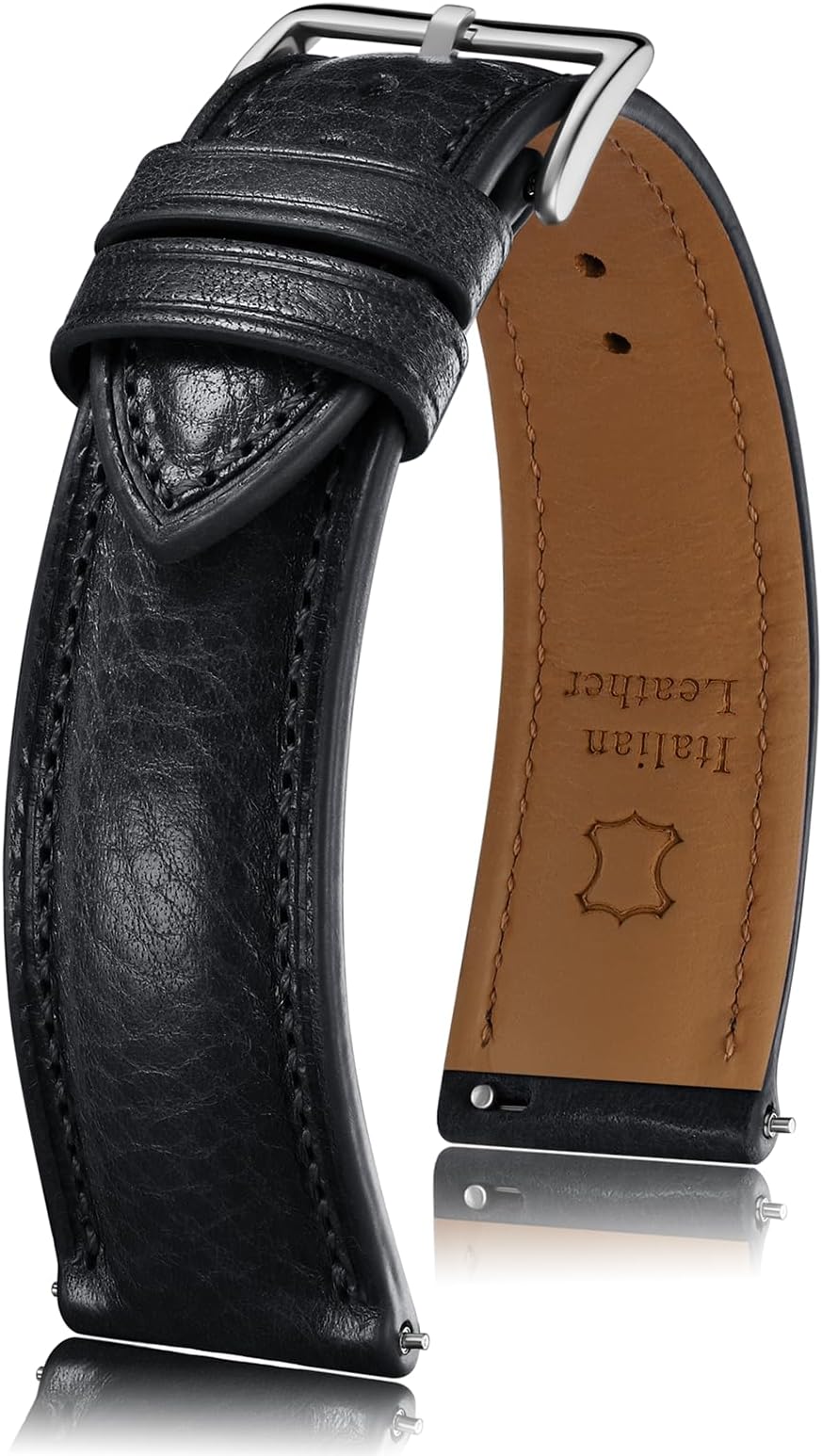 Italian leather Watch Band Tuscany Natural Vegetable-Tanned Full Grain Leather,14mm 16mm 18mm 19mm 20mm 21mm 22mm Quick Release Replacement Watch Straps for Men and Women Thick and Soft